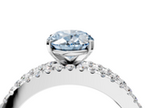 White gold Fancy Blue Oval  Solitaire Diamond with Pave and Channel Set Band_63