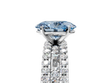 White gold Fancy Blue Oval  Solitaire Diamond with Pave and Channel Set Band_64