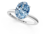 White gold Fancy Blue Oval  Solitaire Engagement Ring with Cathedral Band and Four-Prong Setting_18