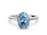 White gold Fancy Blue Oval  Solitaire Engagement Ring with Cathedral Band and Four-Prong Setting_19