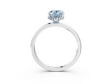 White gold Fancy Blue Oval  Solitaire Engagement Ring with Cathedral Band and Four-Prong Setting_20