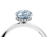 White gold Fancy Blue Oval  Solitaire Engagement Ring with Cathedral Band and Four-Prong Setting_23