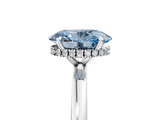 White gold Fancy Blue Oval  Solitaire Engagement Ring with Cathedral Band and Four-Prong Setting_24