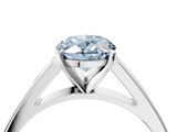 White gold Fancy Blue Oval  Solitaire Engagement Ring with Four-Prong Setting and Tapered Band_7
