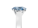 White gold Fancy Blue Oval  Solitaire Engagement Ring with Four-Prong Setting and Tapered Band_8