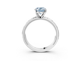 White gold Fancy Blue Oval  Solitaire Engagement Ring with Scrollwork Band and Four-Prong Setting_115