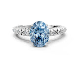 White gold Fancy Blue Oval  Solitaire Floral Milgrain Engagement Ring_55