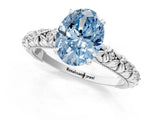White gold Fancy Blue Oval  Solitaire Floral Milgrain Engagement Ring_56