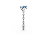 White gold Fancy Blue Oval  Solitaire Marquise Side Stone Prong Setting Ring_46