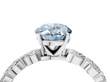 White gold Fancy Blue Oval  Solitaire Marquise Side Stone Prong Setting Ring_48