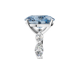 White gold Fancy Blue Oval  Solitaire Marquise Side Stone Prong Setting Ring_49