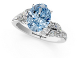 White gold Fancy Blue Oval  Solitaire Marquise Twist Band with Six-Prong Setting_111