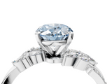 White gold Fancy Blue Oval  Solitaire Marquise Twist Band with Six-Prong Setting_113