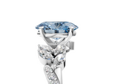White gold Fancy Blue Oval  Solitaire Marquise Twist Band with Six-Prong Setting_113