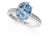 White gold Fancy Blue Oval  Solitaire Pavé Band Prong Setting Ring_21