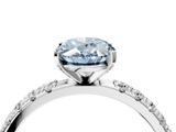 White gold Fancy Blue Oval  Solitaire Pavé Band with Four-Prong Setting_154