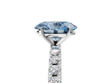 White gold Fancy Blue Oval  Solitaire Pavé Band with Four-Prong Setting_155