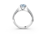 White gold Fancy Blue Oval  Solitaire Pavé Diamond Engagement Ring with Four-Prong Setting_157