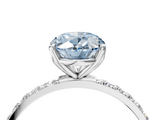White gold Fancy Blue Oval  Solitaire Pavé Diamond Engagement Ring with Four-Prong Setting_25