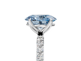 White gold Fancy Blue Oval  Solitaire Pavé Diamond Engagement Ring with Four-Prong Setting_26