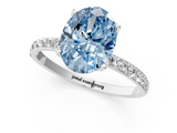 White gold Fancy Blue Oval  Solitaire Pavé Diamond Engagement Ring with Four-Prong Setting_26