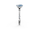 White gold Fancy Blue Oval  Solitaire Pavé Diamond Engagement Ring with Four-Prong Setting_27