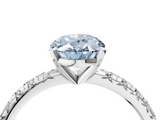 White gold Fancy Blue Oval  Solitaire Pave Diamond Engagement Ring with Four-Prong Setting_350