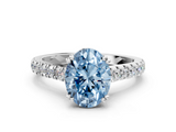 White gold Fancy Blue Oval  Solitaire Pave Diamond Engagement Ring with Prong Setting_20
