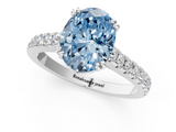 White gold Fancy Blue Oval  Solitaire Pave Diamond Engagement Ring with Prong Setting_21