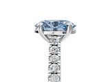 White gold Fancy Blue Oval  Solitaire Pave Diamond Engagement Ring with Prong Setting_25