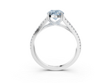 White gold Fancy Blue Oval  Solitaire Split Shank Pavé Diamond Engagement Ring_433