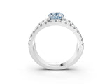White gold Fancy Blue Oval  Solitaire Split Shank Pave Diamond Ring_70
