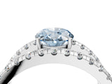 White gold Fancy Blue Oval  Solitaire Split Shank Pave Diamond Ring_71