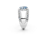 White gold Fancy Blue Oval  Solitaire Split Shank Pave Diamond Ring_74