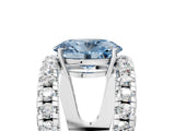 White gold Fancy Blue Oval  Solitaire Split Shank Pave Diamond Ring_77