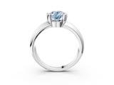 White gold Fancy Blue Oval  Solitaire Tension Set Diamond Ring with Wide Band_23