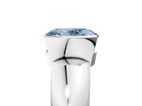 White gold Fancy Blue Oval  Solitaire Tension Set Diamond Ring with Wide Band_25