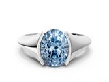 White gold Fancy Blue Oval  Solitaire Tension Set Diamond Ring_20