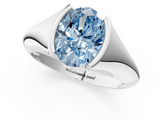 White gold Fancy Blue Oval  Solitaire Tension Set Diamond Ring_21
