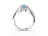 White gold Fancy Blue Oval  Solitaire Tension Set Diamond Ring_23