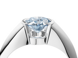White gold Fancy Blue Oval  Solitaire Tension Set Diamond Ring_24