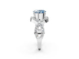 White gold Fancy Blue Oval  Solitaire Twist Band Pavé Diamond Engagement Ring_34