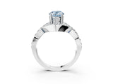 White gold Fancy Blue Oval  Solitaire Twist Band Pavé Diamond Engagement Ring_35