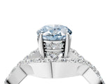 White gold Fancy Blue Oval  Solitaire Twist Band Pavé Diamond Engagement Ring_36