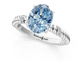 White gold Fancy Blue Oval  Solitaire Twisted Band Prong Set Engagement Ring_62