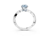 White gold Fancy Blue Oval  Solitaire Twisted Band with Bead Prong Setting_400