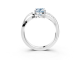 White gold Fancy Blue Oval  Solitaire Twisted Band with Prong Setting_6