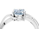 White gold Fancy Blue Oval  Solitaire Twisted Band with Prong Setting_7