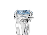 White gold Fancy Blue Oval  Solitaire Twisted Band with Prong Setting_8
