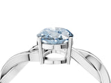 White gold Fancy Blue Oval  Solitaire Twisted Pave Diamond Ring with Four-Prong Setting_132